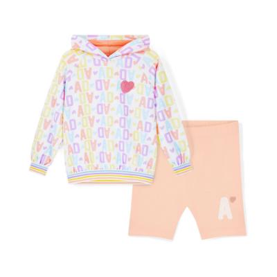 Picture of A Dee Signature Summer Sisi Initial Print Hoody Cycling Short Set X 2 - Bright White