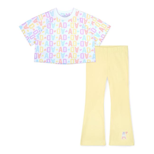 Picture of A Dee Signature Summer Samantha Initial Print Flare Set X 2 - Bright White