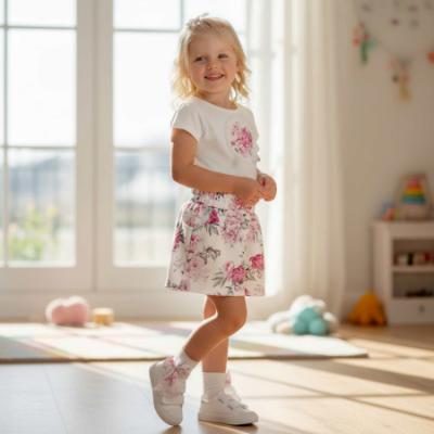 Picture of Daga Girls Blush Harmony Peony Top & Shorts Set X 2 - White Pink