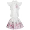 Picture of Daga Girls Blush Harmony Peony Skirt & Blouse Set X 2 - White Pink
