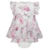 Picture of Daga Baby Girls Blush Harmony Peony Dress & Panties Set X 2 - White Pink