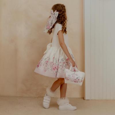 Picture of Daga Girls Blush Harmony Large Bow Back Dress - White Pink