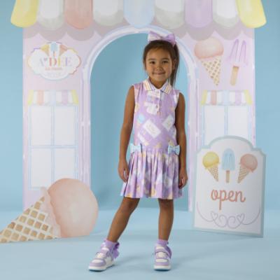 Picture of A Dee Pastel Parlour Serenity Ice Cream Print Tennis Dress - Lilac Dreams
