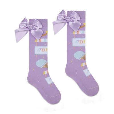 Picture of A Dee Pastel Parlour Sandra Ice Cream Print Knee Socks - Lilac Dreams
