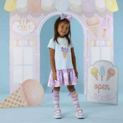 Picture of A Dee Pastel Parlour Sutton Ice Cream Frill Dress - Soft Blue