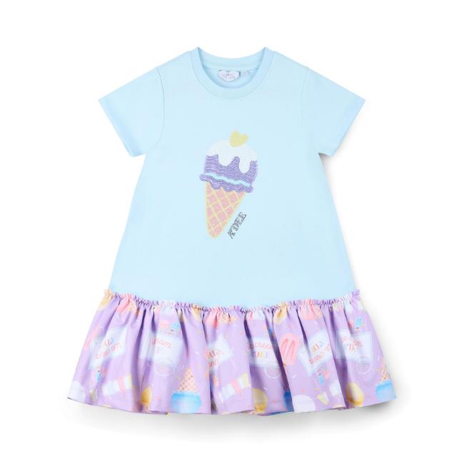 Picture of A Dee Pastel Parlour Sutton Ice Cream Frill Dress - Soft Blue