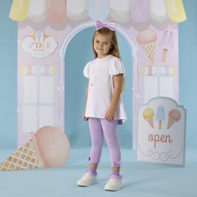 Picture of A Dee Pastel Parlour Skyler Ice Cream Cart Legging Set - Bright White