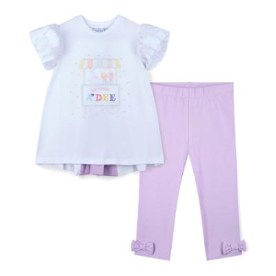 Picture of A Dee Pastel Parlour Skyler Ice Cream Cart Legging Set - Bright White