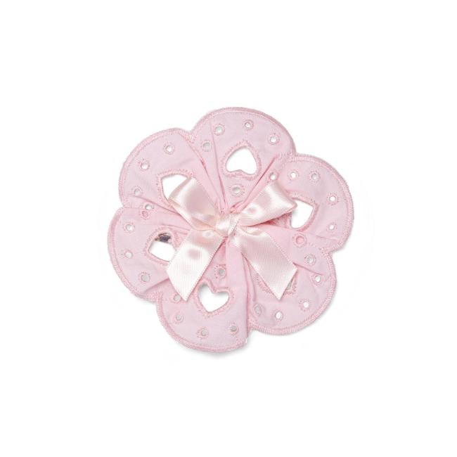 Picture of Little A Baby Girls Perfectly Pink Ollie Broderie Anglaise Hair Clip - Pink Blossom