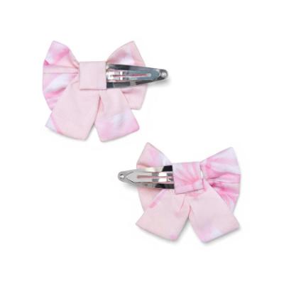 Picture of Little A Baby Girls Perfectly Pink Oria Bow Print Hair Clips X 2 - Pink Blossom
