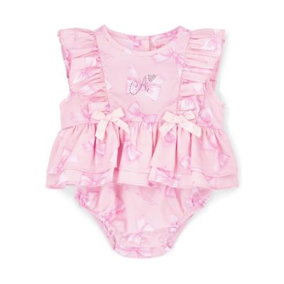 Picture of Little A Baby Girls Perfectly Pink Odessa Bow Print Romper - Pink Blossom