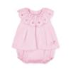 Picture of Little A Baby Girls Perfectly Pink Olga Romper With Broderie Anglaise Collar- Pink Blossom