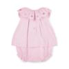 Picture of Little A Baby Girls Perfectly Pink Olga Romper With Broderie Anglaise Collar- Pink Blossom