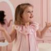 Picture of Little A Baby Girls Perfectly Pink Olga Romper With Broderie Anglaise Collar- Pink Blossom