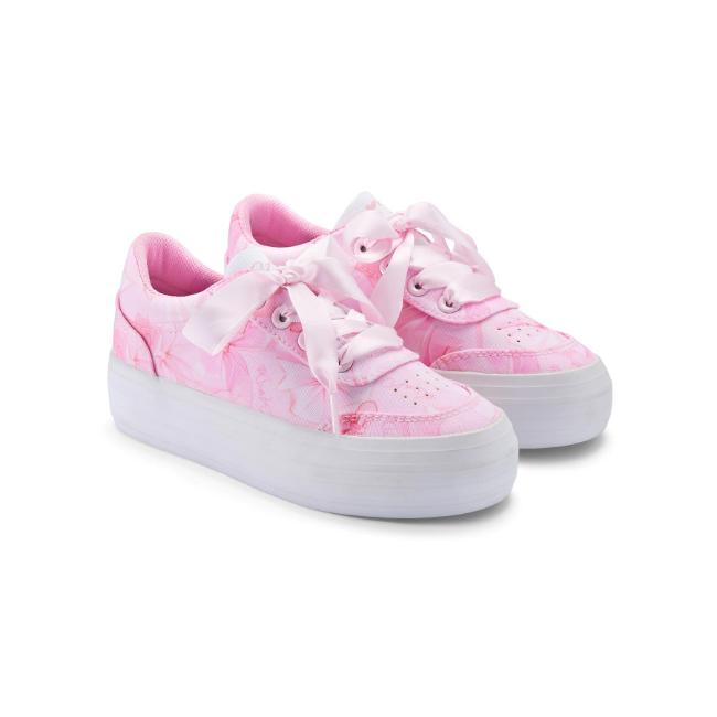 Picture of A Dee Bowtique Chic Patty Bow Print Platform Trainer - Pink Blossom