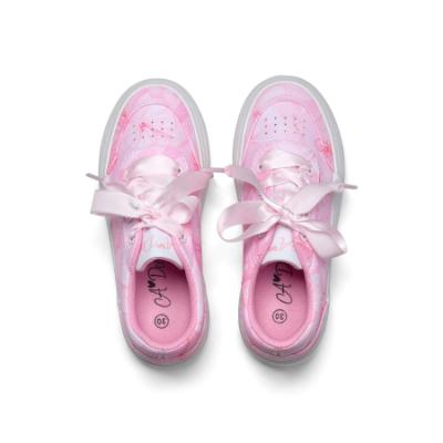 Picture of A Dee Bowtique Chic Patty Bow Print Platform Trainer - Pink Blossom