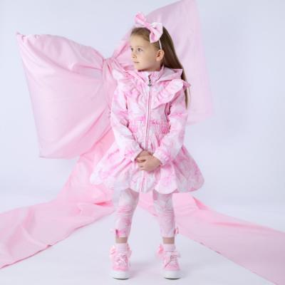 Picture of A Dee Bowtique Chic River Bow Print Hooded Jacket - Pink Blossom