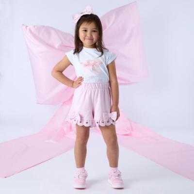 Picture of A Dee Bowtique Chic Rosalie Broderie Anglaise Ankle Socks - Pink Blossom