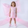 Picture of A Dee Bowtique Chic Ruth Bow Print Dress With Broderie Anglaise Collar - Pink Blossom