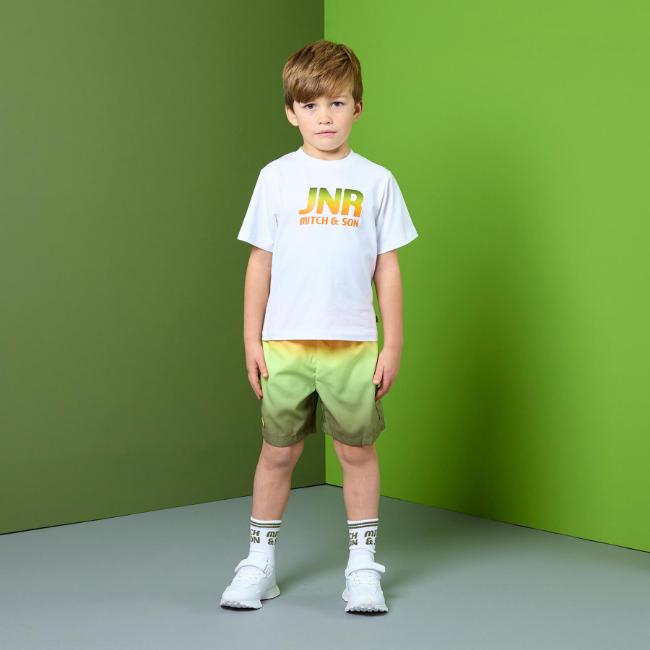 Picture of Mitch & Son JNR Reid T-shirt & Reed Gradient Print Swimshorts Set X 2 - Bright Orange