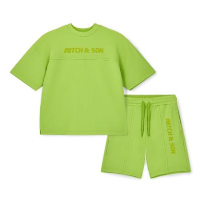 Picture of Mitch & Son JNR Rory Dropped Shoulder Short  Set X 2 - Lime Sherbet