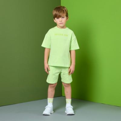 Picture of Mitch & Son JNR Rory Dropped Shoulder Short  Set X 2 - Lime Sherbet