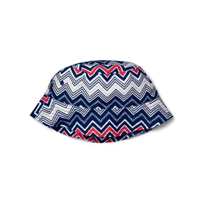 Picture of PRE ORDER Mitch & Son JNR Peyton ZigZag Print Bucket Hat - Blue Navy