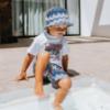 Picture of Mitch & Son JNR Pedro T-shirt & Pablo ZigZag Print Swimshorts Set X 2 - Blue Navy