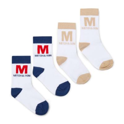 Picture of Mitch & Son JNR Paden M Logo Sock X 2 - Bright White