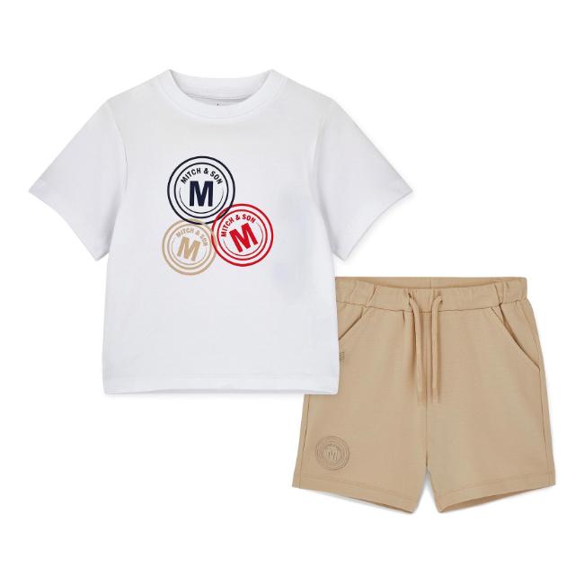 Picture of Mitch & Son JNR Preston Soft Set With Shorts - Bright White