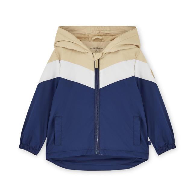 Picture of Mitch & Son JNR Peter Hooded Colour Block Jacket - Stone Beige