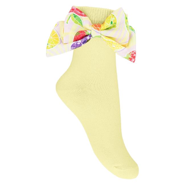 Picture of PRE ORDER Daga Girls Tutti Fruitti Ankle Socks With Bow - Yellow