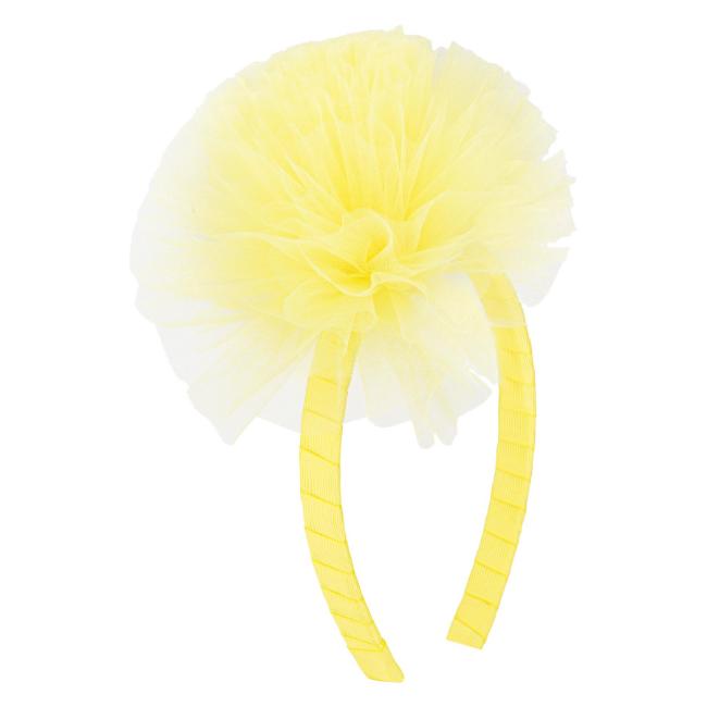 Picture of PRE ORDER Daga Girls Tutti Fruitti Tulle Pom Pom Hairband - Yellow