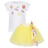 Picture of PRE ORDER Daga Girls Tutti Fruitti Top & Tulle Skort Set X 2 - White Yellow