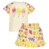 Picture of PRE ORDER Daga Girls Tutti Fruitti Top & Print Shorts Set X 2 - White Multi