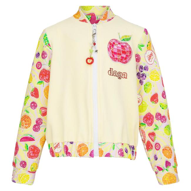 Picture of PRE ORDER Daga Girls Tutti Fruitti Print Jersey Jacket - Yellow Multi