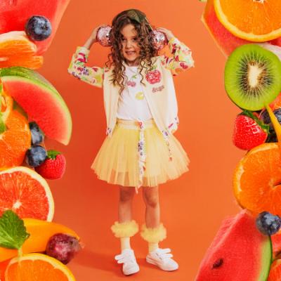 Picture of PRE ORDER Daga Girls Tutti Fruitti Print Jersey Jacket - Yellow Multi