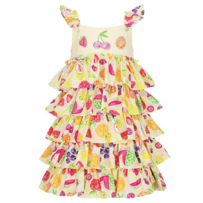 Picture of PRE ORDER Daga Girls Tutti Fruitti Ruffle Dress - Yellow Multi