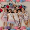 Picture of PRE ORDER Daga Girls Pastel Bloom Ankle Socks With Tulle - White Blue