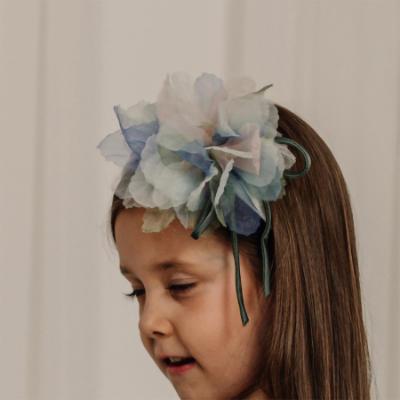 Picture of PRE ORDER Daga Girls Pastel Bloom Tulle Hairband - Blue Pink