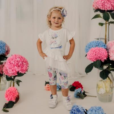 Picture of PRE ORDER Daga Girls Pastel Bloom Fabric Rose Hairband - Blue Pink