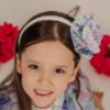 Picture of PRE ORDER Daga Girls Pastel Bloom Fabric Rose Hairband - Blue Pink