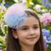 Picture of PRE ORDER Daga Girls Pastel Bloom Tulle Pom Pom Hairband - Blue Pink