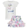 Picture of PRE ORDER Daga Girls Pastel Bloom Top & Shorts Set X 2 - White Pink Blue