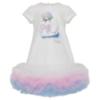 Picture of PRE ORDER Daga Girls Pastel Bloom Swan Tulle Hem Dress - White Pink Blue