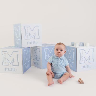 Picture of Mitch & Son Mini Nicholas Toweling Romper -  Sky Blue