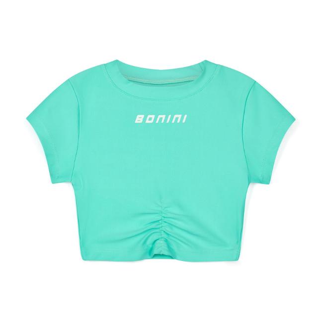 Picture of Bonini by A* Dee Aspire Short Sleeve Ruched Top - Bold Mint
