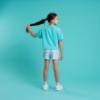 Picture of Bonini by A* Dee Shine Cropped Logo T-Shirt - Aruba Blue