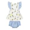 Picture of PRE ORDER Miranda Baby Girls Bunny & Gingham Dress & Panties Set - White Blue