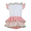 Picture of Miranda Baby Girls Floral & Gingham Jam Pant Set - White Pink
